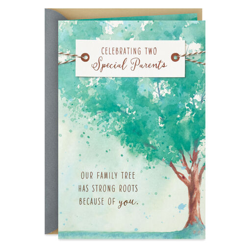 Our Family Tree Has Strong Roots Anniversary Card for Parents, 