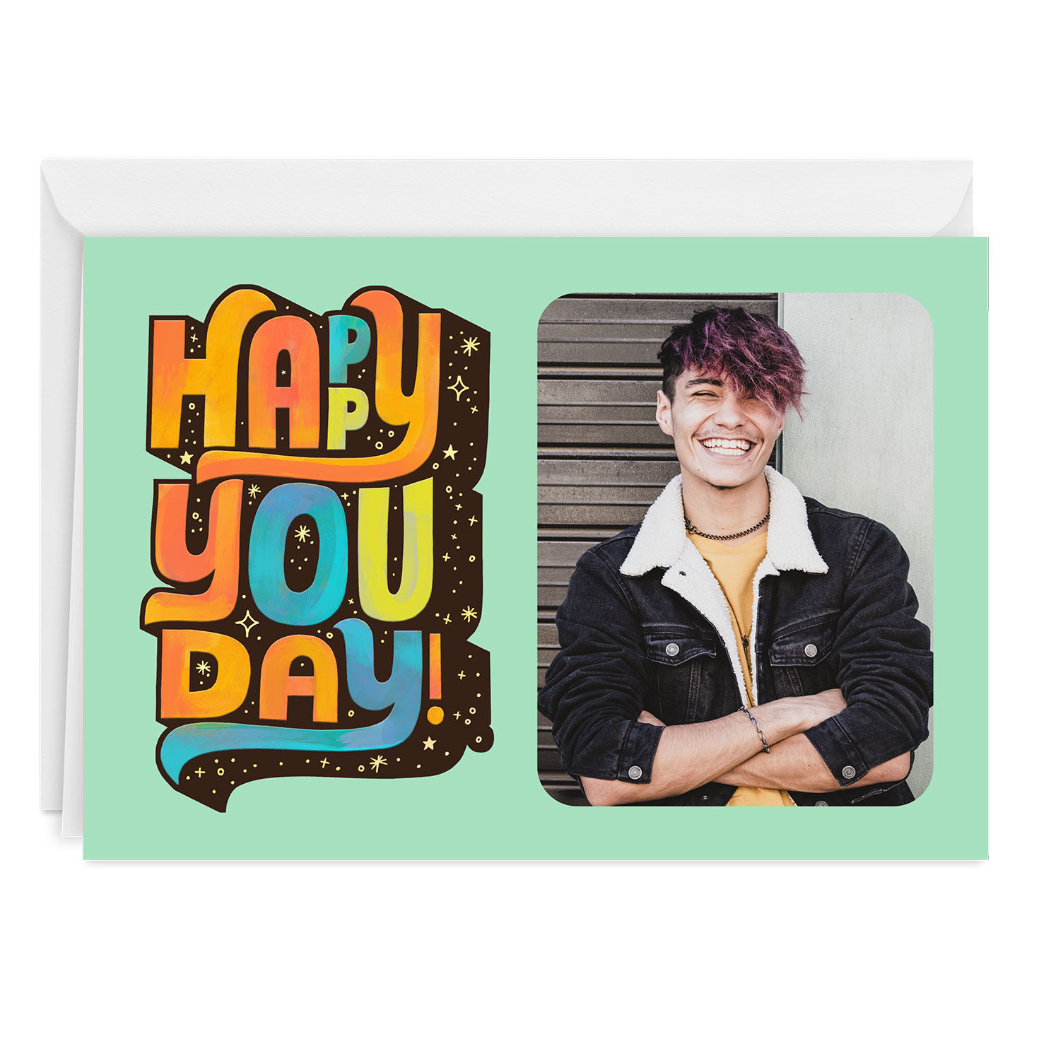 Personalized Happy You Day Birthday Photo Card