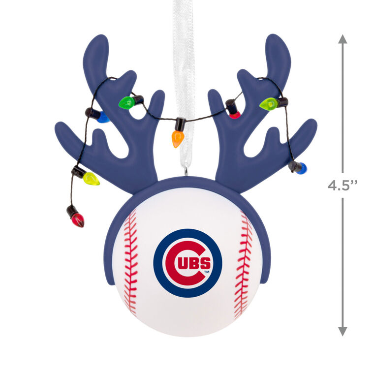 Cubs Reindeer Baseball Christmas Ornament measurement image number 3