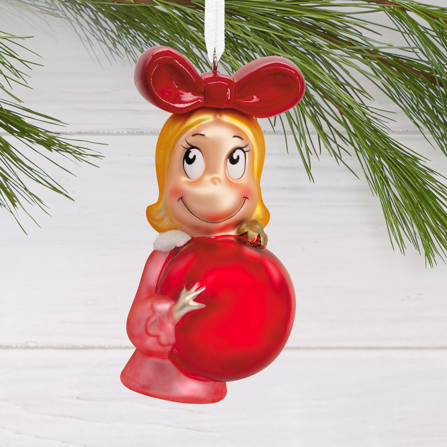 Dr. Seuss's How the Grinch Stole Christmas!&trade; Cindy-Lou Who With Ornament Blown Glass Hallmark Ornament, , large image number 2