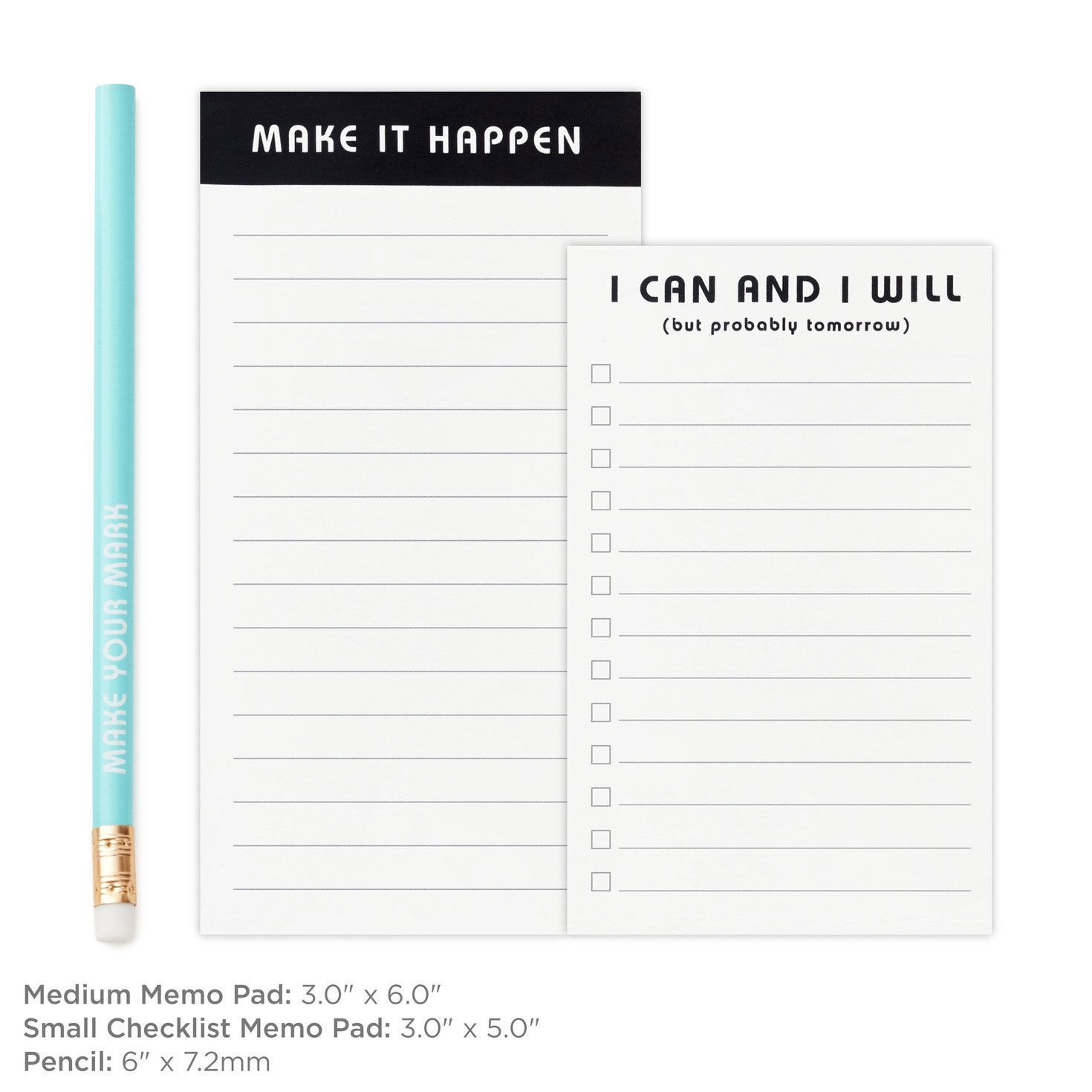 Black and White Zig-Zag Memo Pad and Pencil Caddy measurement image number 3