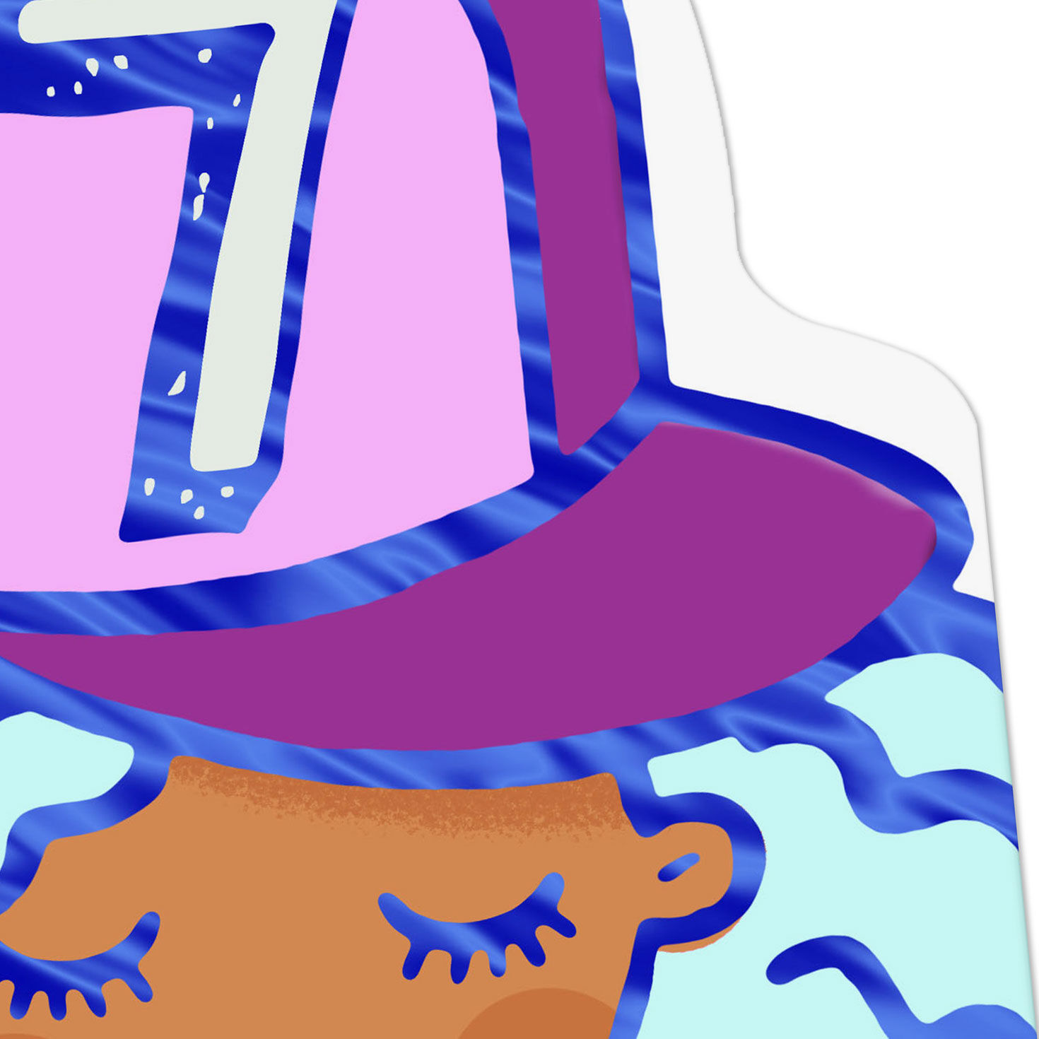 Girl in Baseball Cap 7th Birthday Card for Her Card Front Detail image number 4