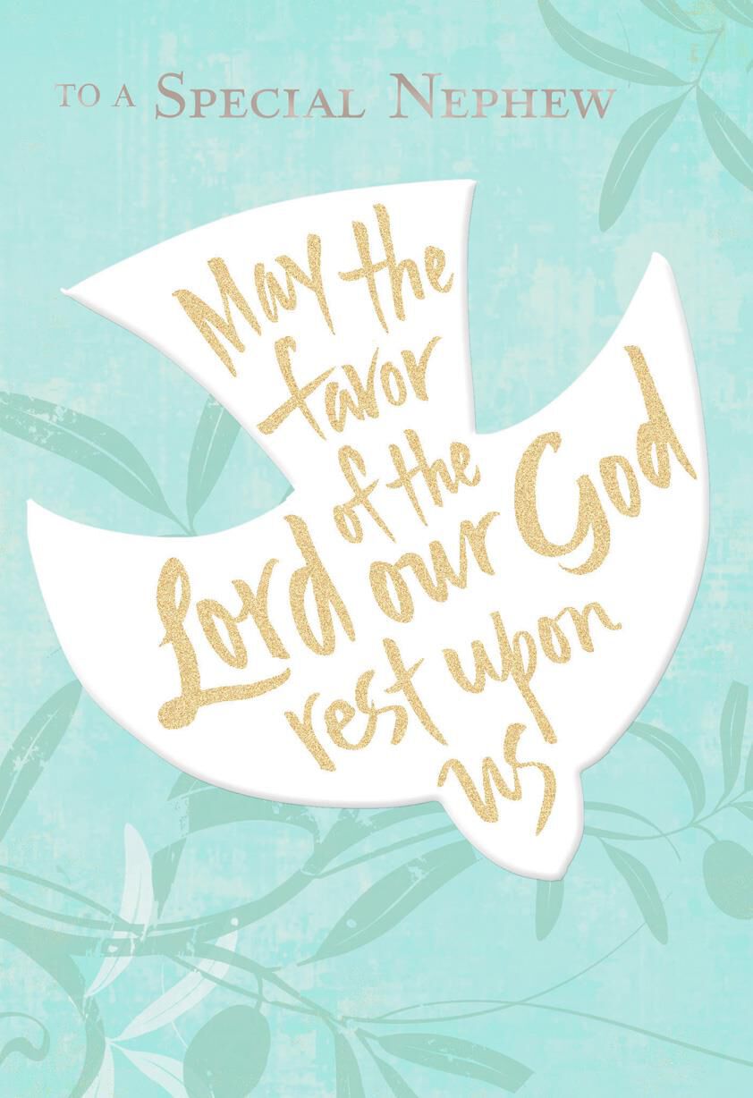 The Favor of the Lord Dove Confirmation Card for Nephew