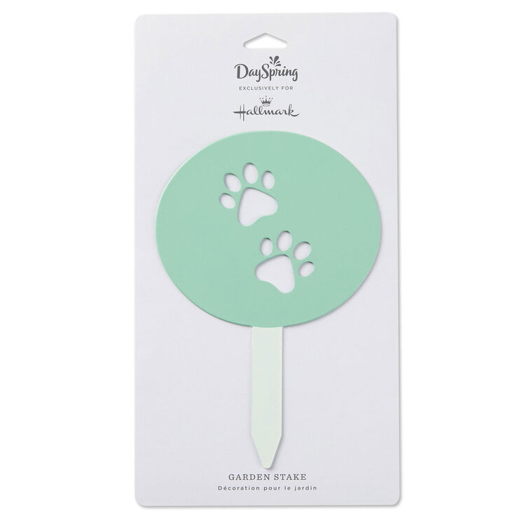 Oval Garden Stake With Paw Print Design package image number 4