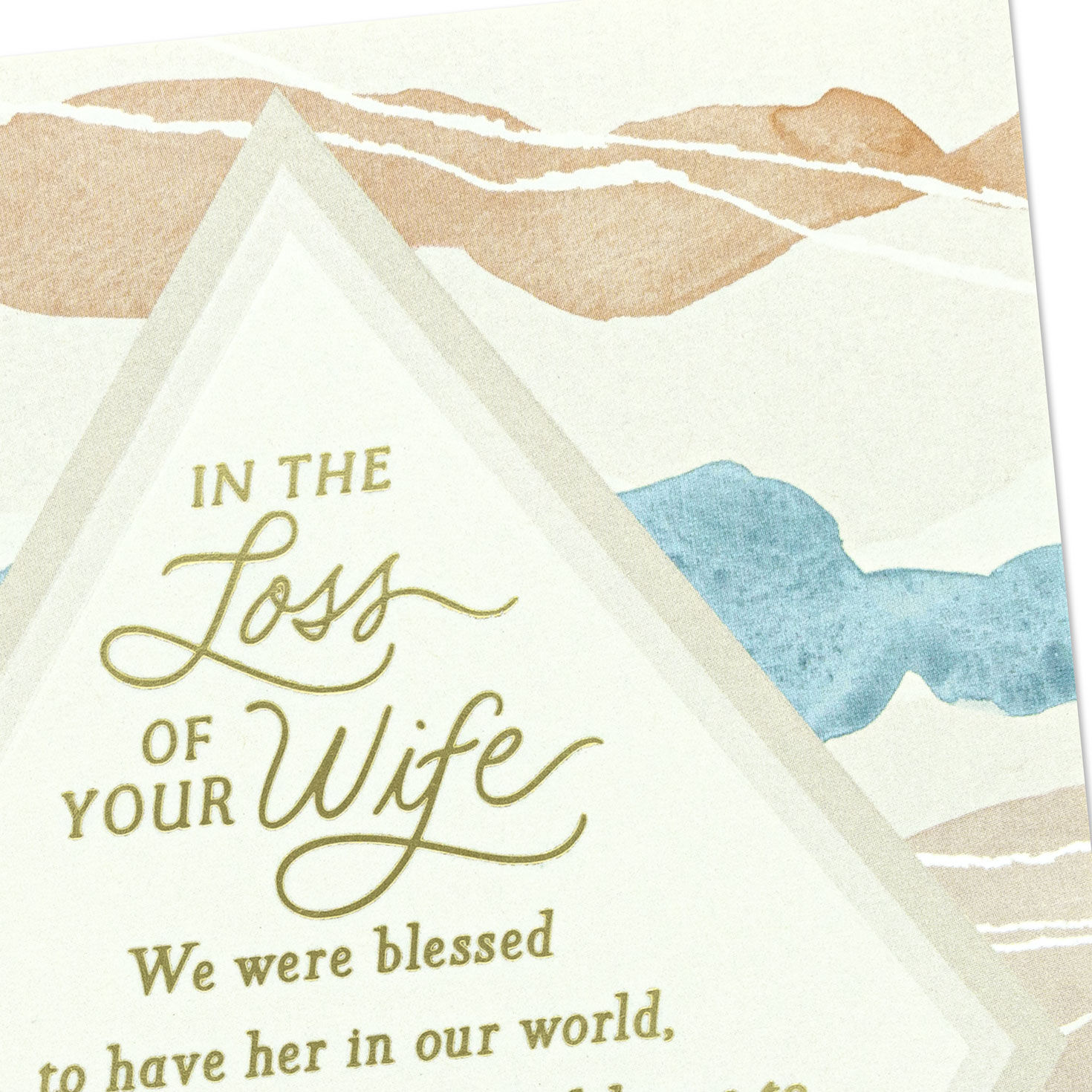 Pink and Blue Watercolor Wife Sympathy Card Card Front Detail image number 4