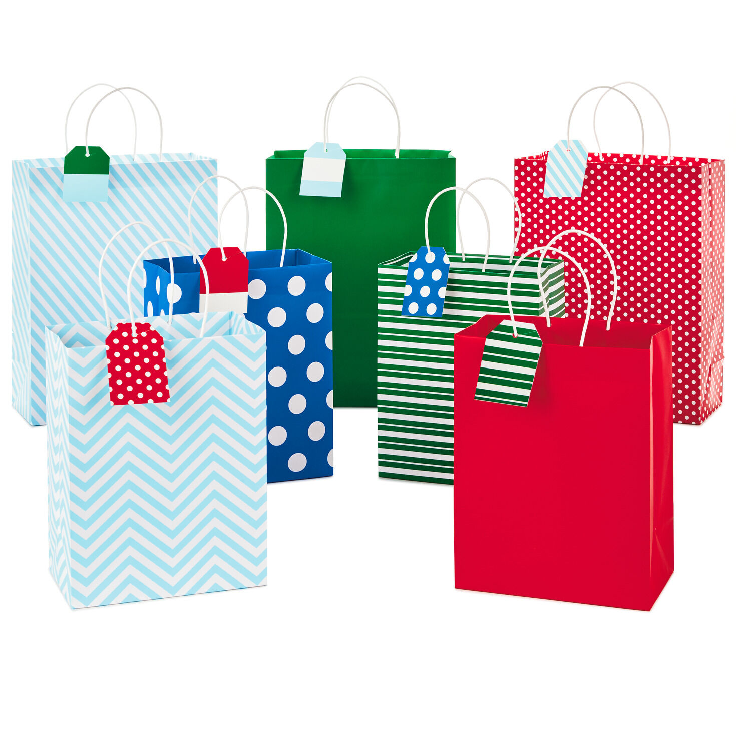 9.7" and 13" Assorted Colorful 7-Pack Gift Bags With Tags for only USD 13.99 | Hallmark