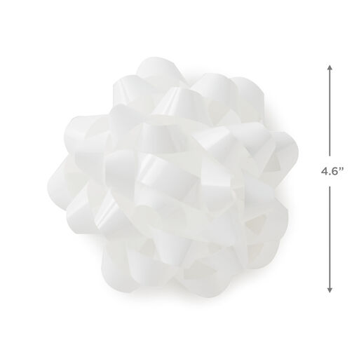 White High Gloss Ribbon Confetti Gift Bow, 4 5/8", White