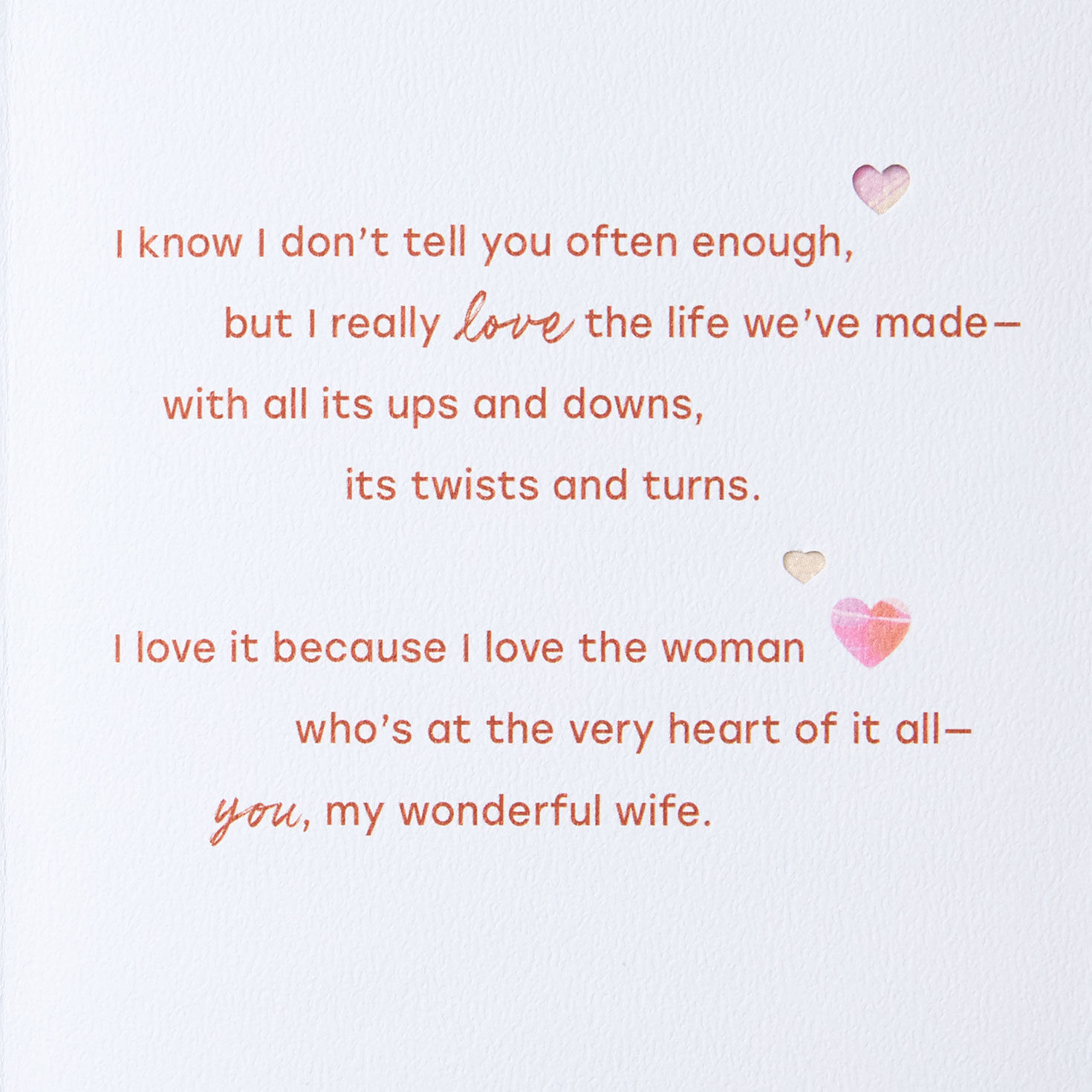 Pink Leaves and Vellum Wife Valentines Day Card Sentiment image number 3