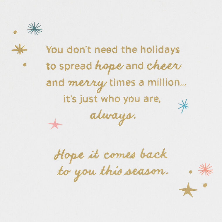 Pink, Peach and Teal Trees Christmas Card Sentiment image number 2