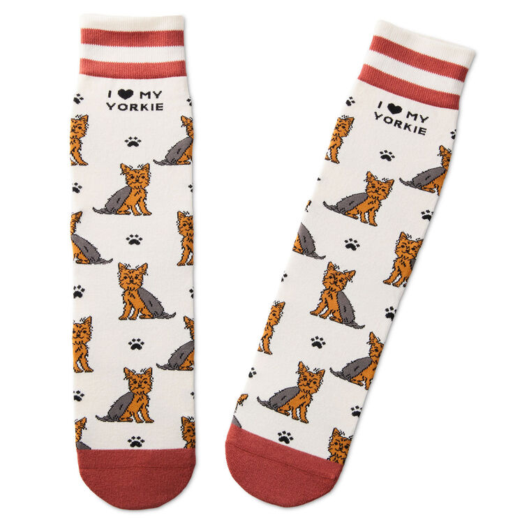 I Love My Yorkie Crew Socks