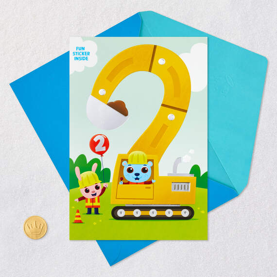 Tons of Birthday Fun 2nd Birthday Card With Sticker, , large image number 6