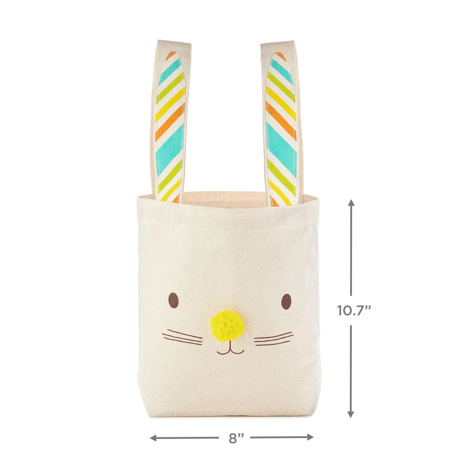 Canvas Fabric Bunny Face Tote Bag measurement image number 3