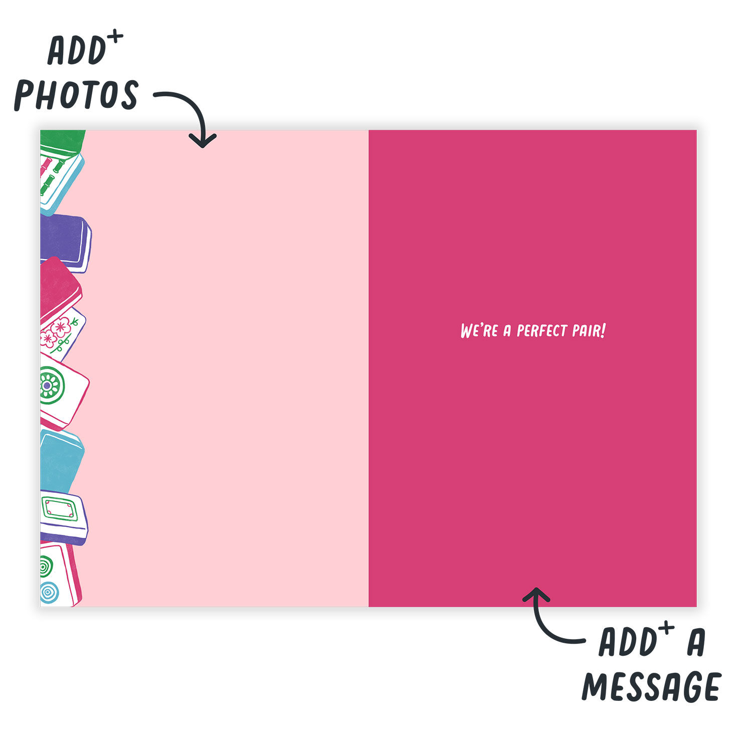 Pink Mahjong Tiles Personalized Friend Card  image number 3