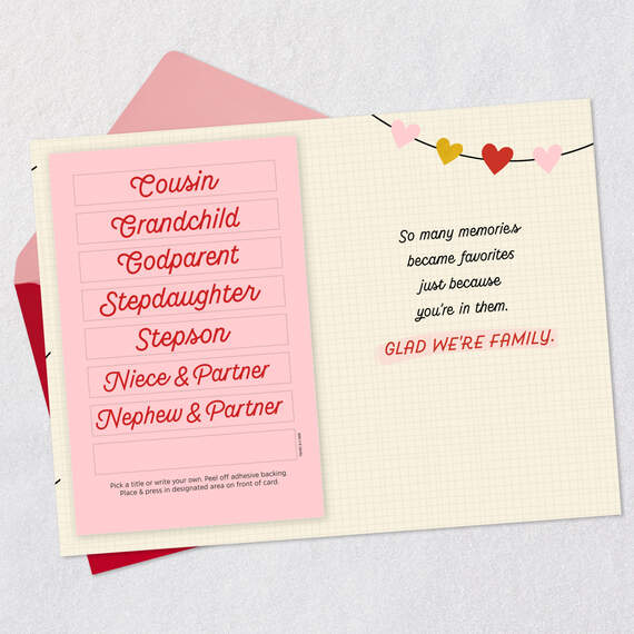 Glad We're Family Customizable Valentine's Day Card With Relative Stickers, , large image number 3
