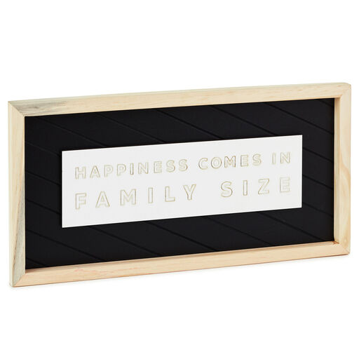 Family Size Happiness Framed Quote Sign, 14x7, 