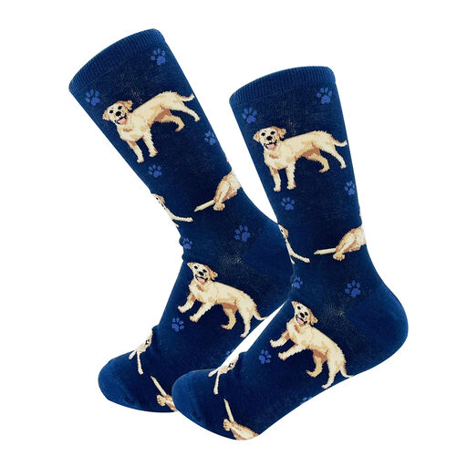 E&S Pets Yellow Labrador Novelty Crew Socks, 