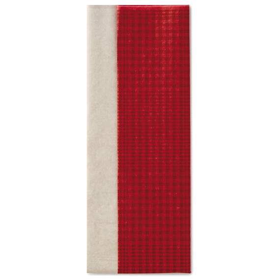 Ivory and Red Buffalo Plaid 2-Pack Tissue Paper, 6 Sheets, , large image number 1