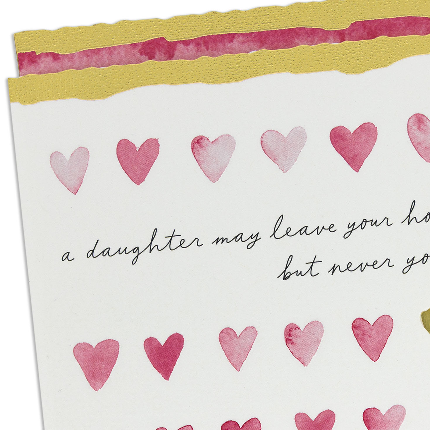 Pink Watercolor Hearts Daughter Valentine's Day Card Card Front Detail image number 4