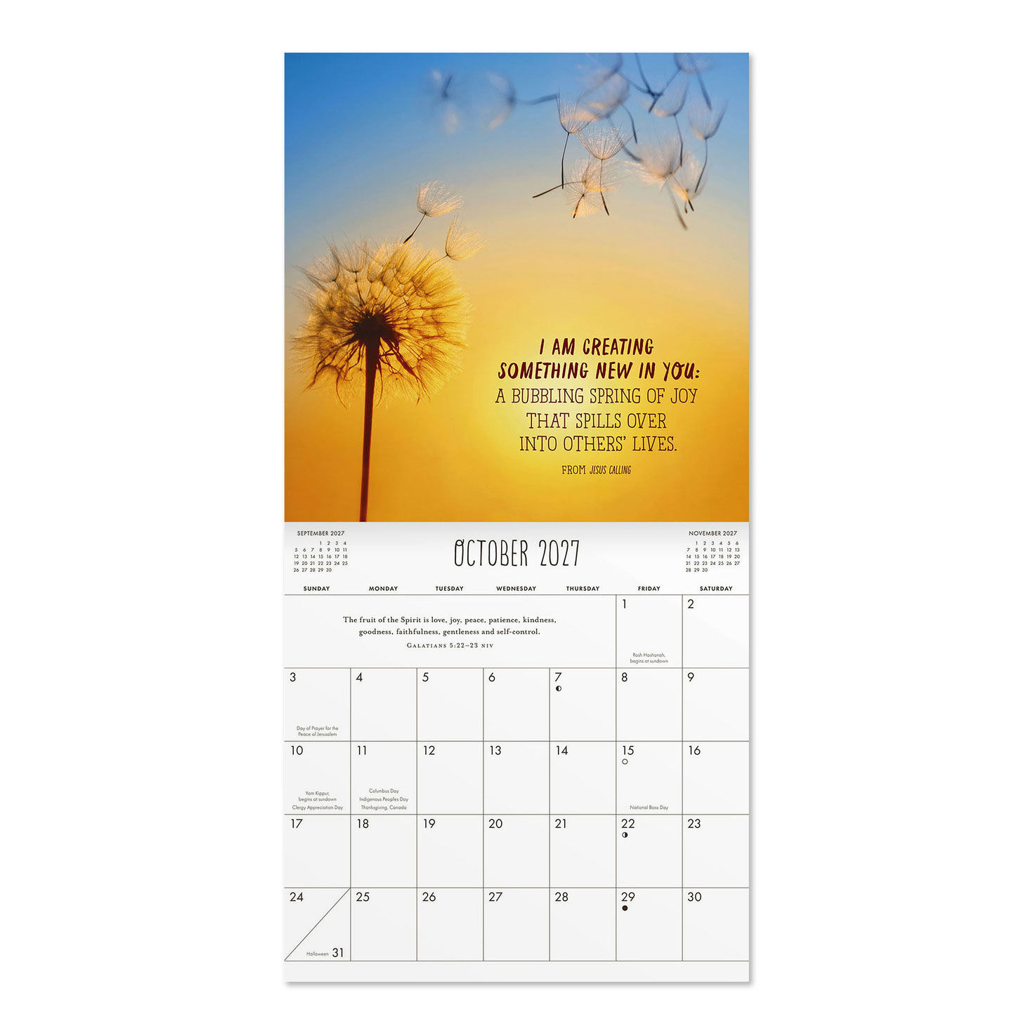 Sarah Young: Jesus Calling 2027 12-Month Wall Calendar inside spread image number 3