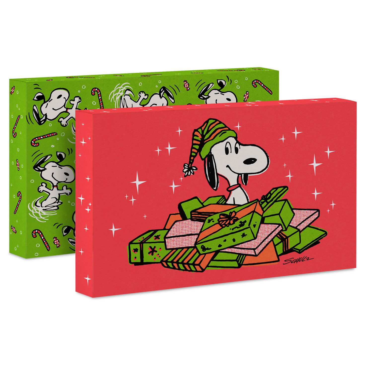 Peanuts® Red and Green 4-Pack Medium Christmas Gift Boxes