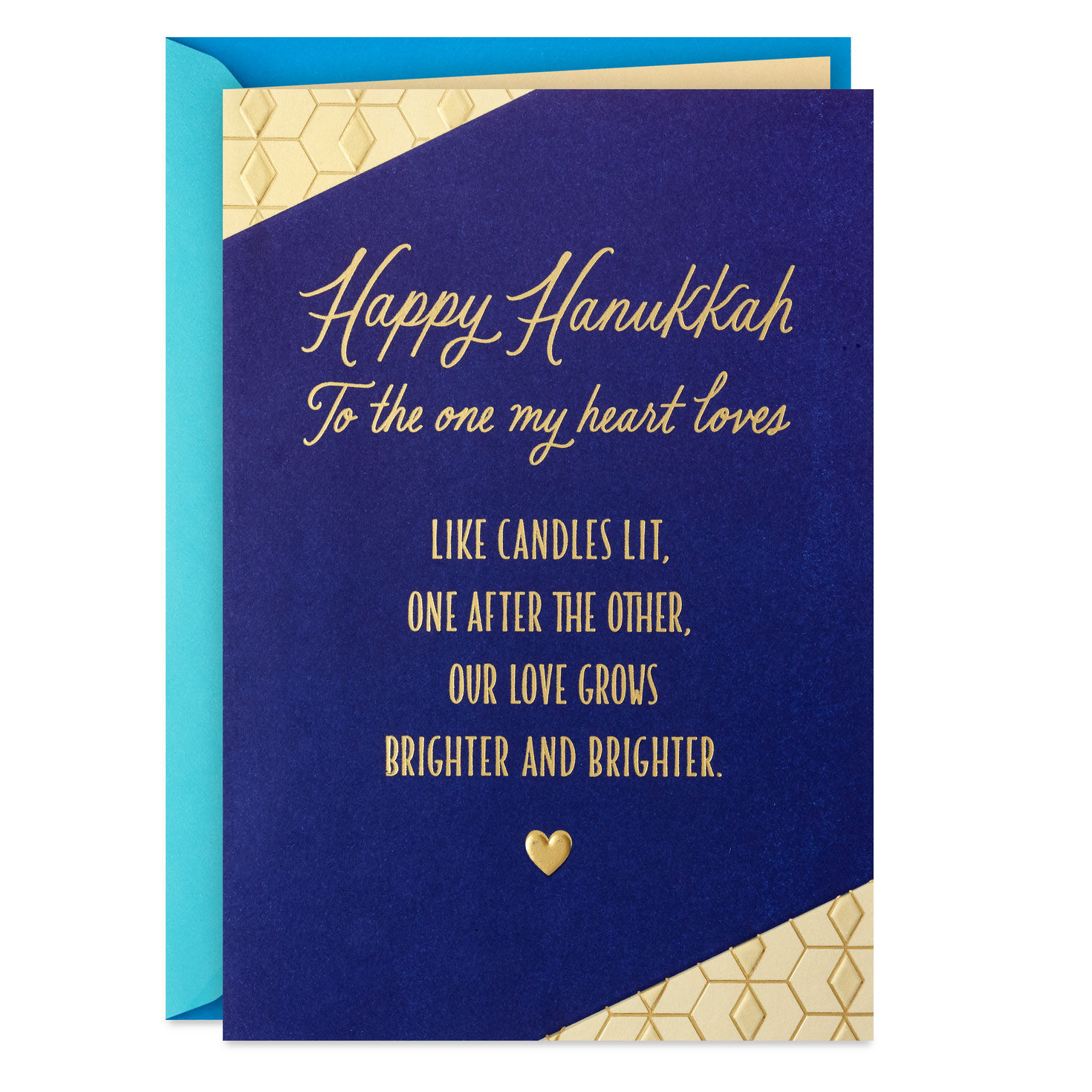 Grateful for the Love We Share Romantic Hanukkah Card