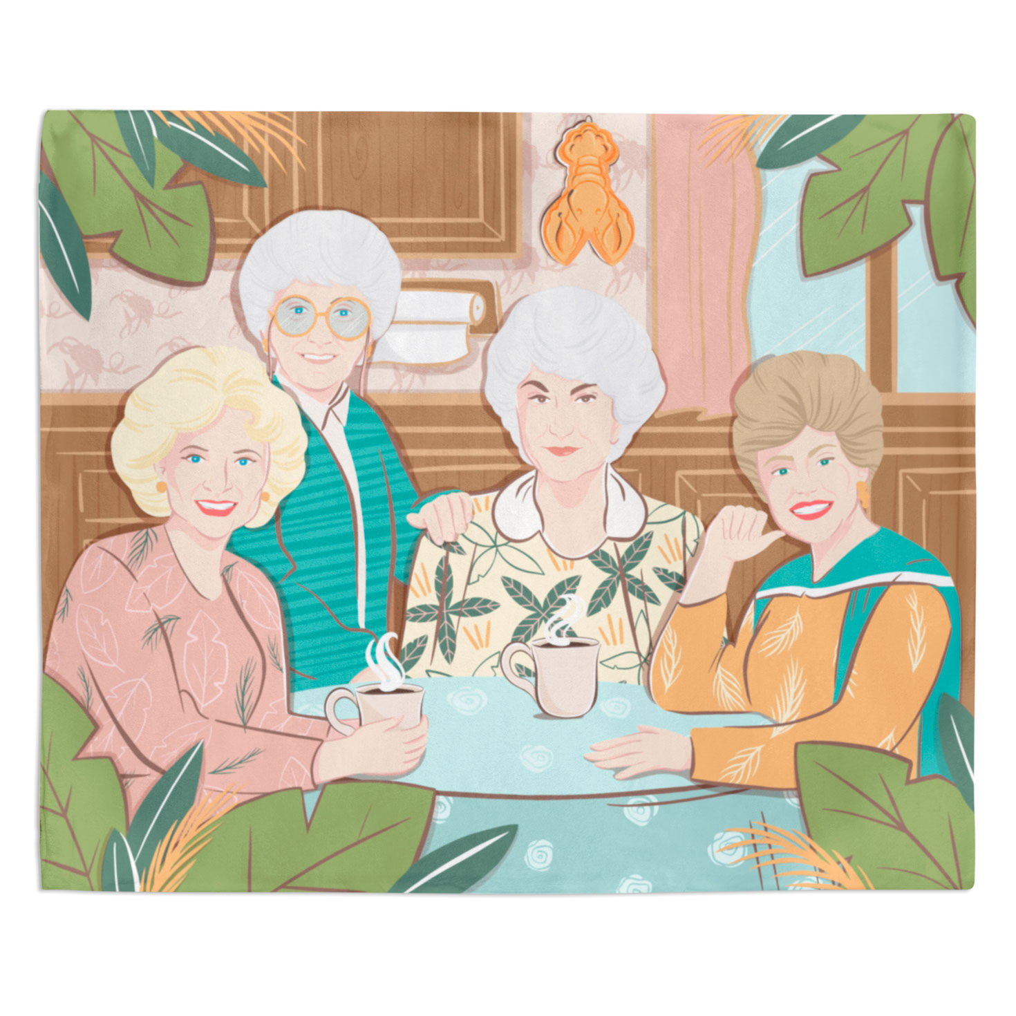 The Golden Girls at the Kitchen Table Throw Blanket, 50x60