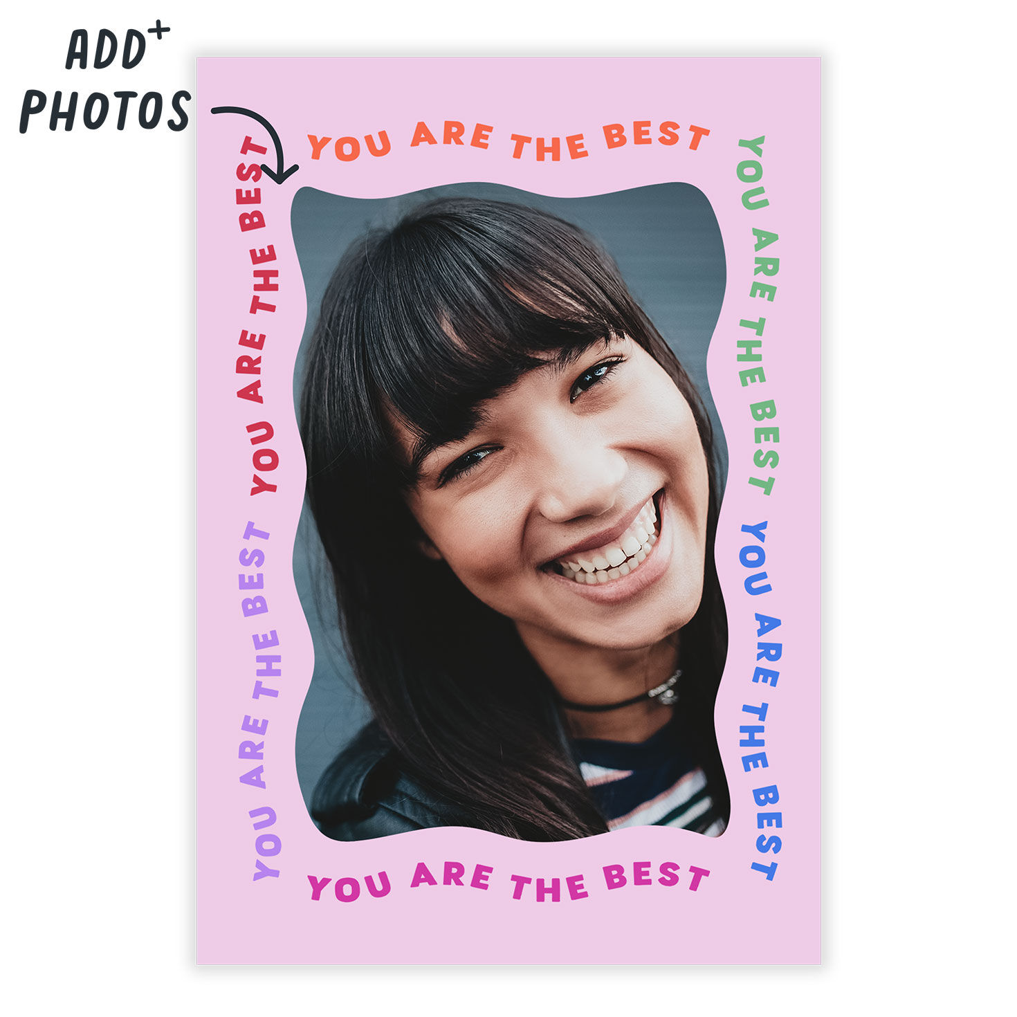 Personalized You&rsquo;re the Best Pink Frame Photo Card  image number 2