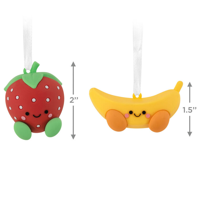 Better Together Strawberry and Banana Magnetic Hallmark Ornaments, Set of 2, , large image number 3