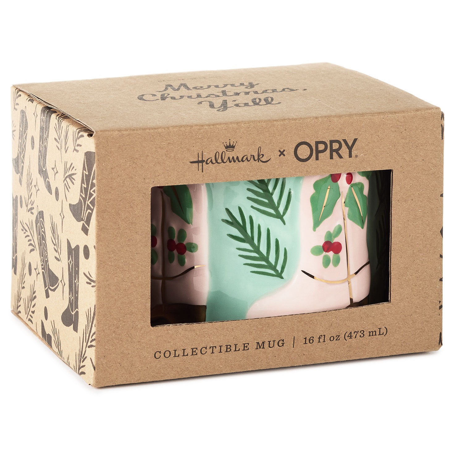 Hallmark & Grand Ole Opry Cowboy Boots Sculpted Mug package front image number 3