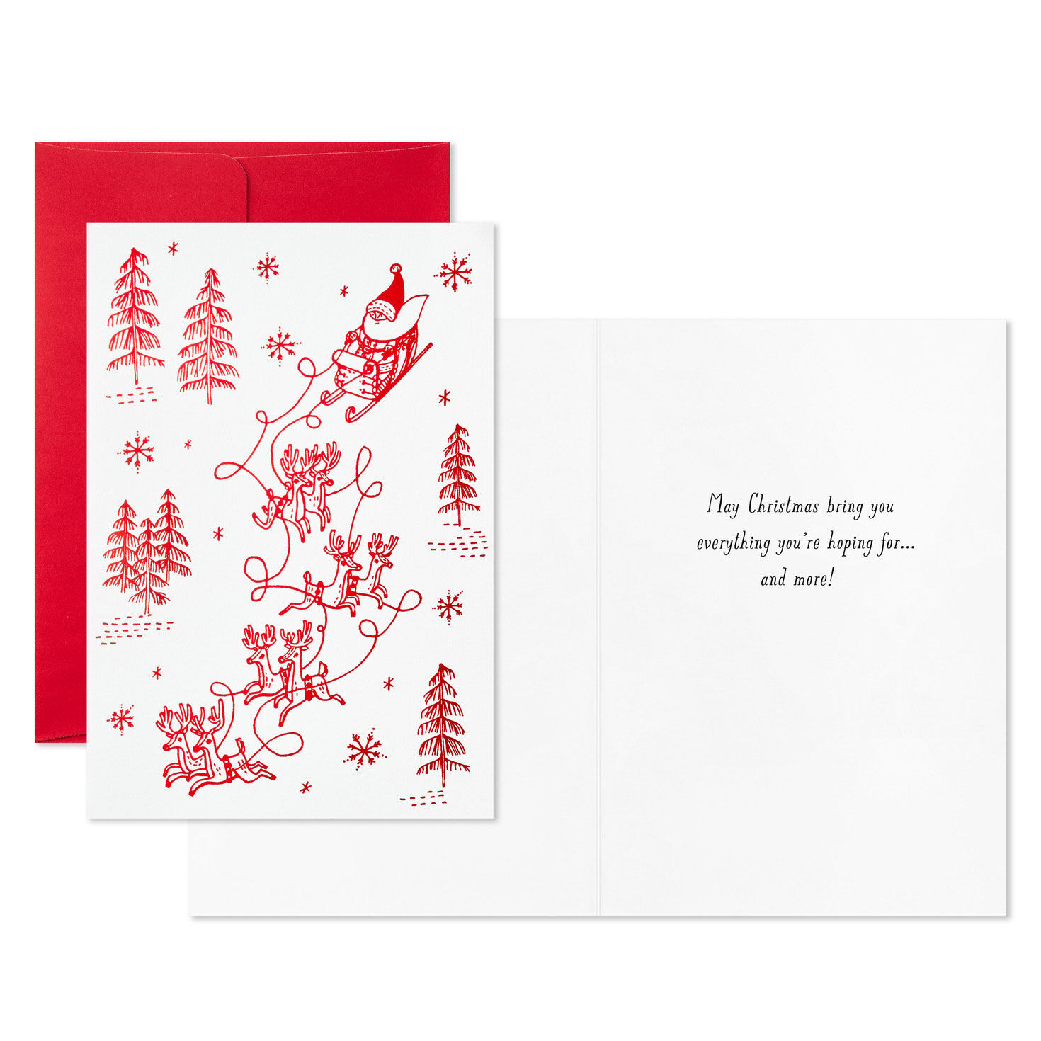 Reindeer Pulling Santa's Sleigh Packaged Christmas Cards, Set of 5 for only USD 5.00 | Hallmark