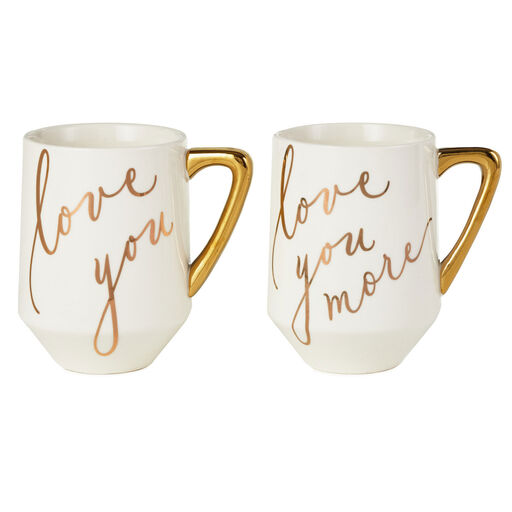 Love You and Love You More Mugs, Set of 2, 