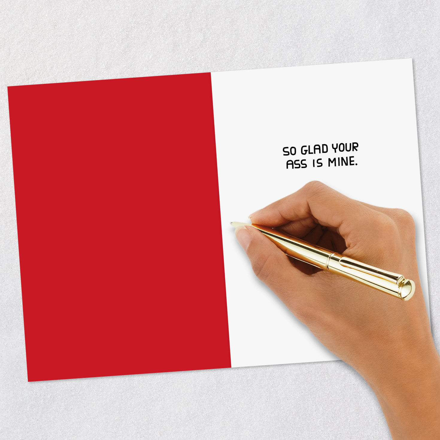 Glad Your Ass Is Mine Funny Valentine's Day Card Signing card image number 6