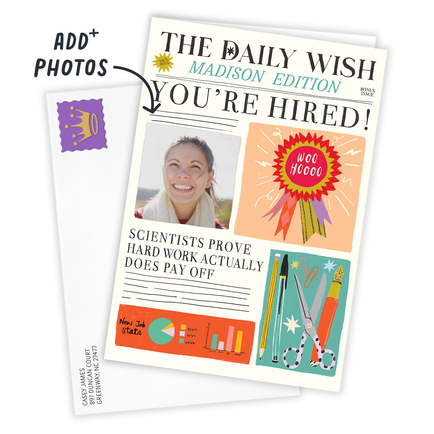 New Job News Custom Congratulations Card, , large image number 2