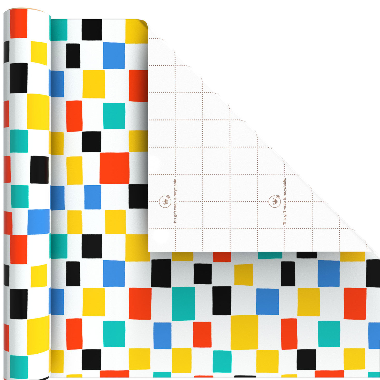 Colorful Shapes 3-Pack Assorted Wrapping Paper Mini Roll Bundle, 45 sq. ft. total, , large image number 4