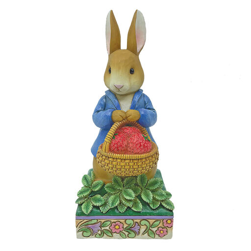 Jim Shore Peter Rabbit With Basket of Strawberries Figurine, 6.2", 