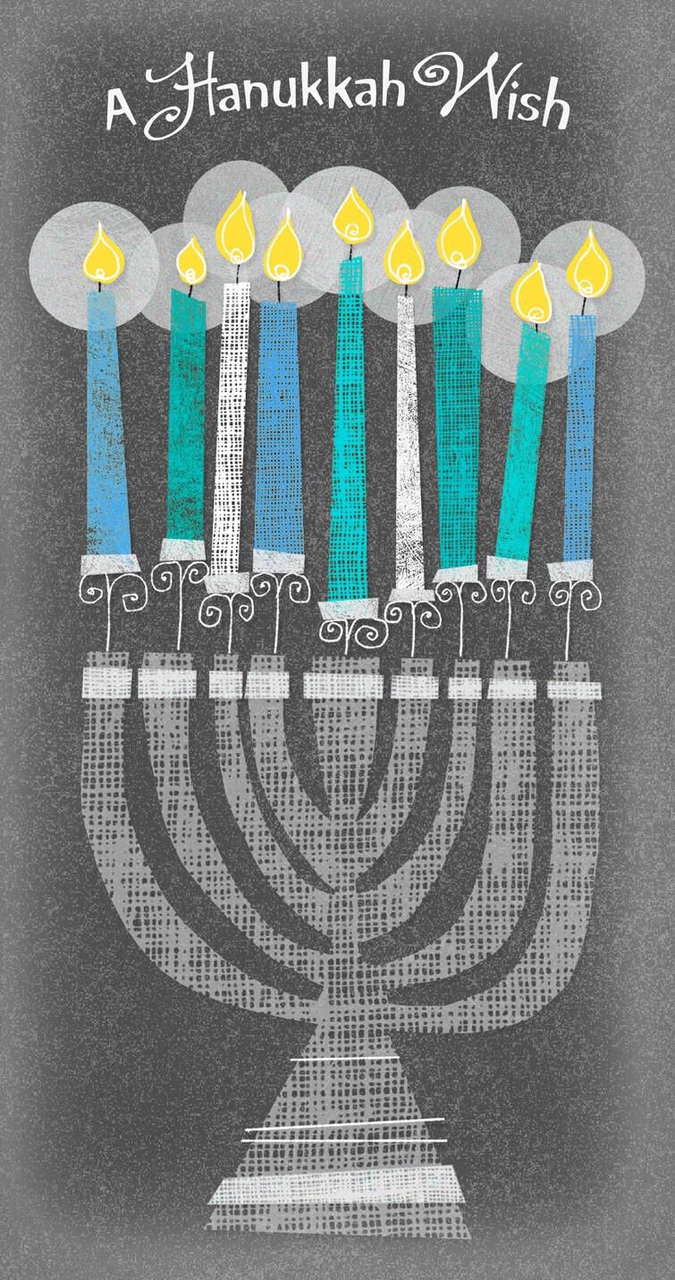 Menorah Hanukkah Money Holder Card
