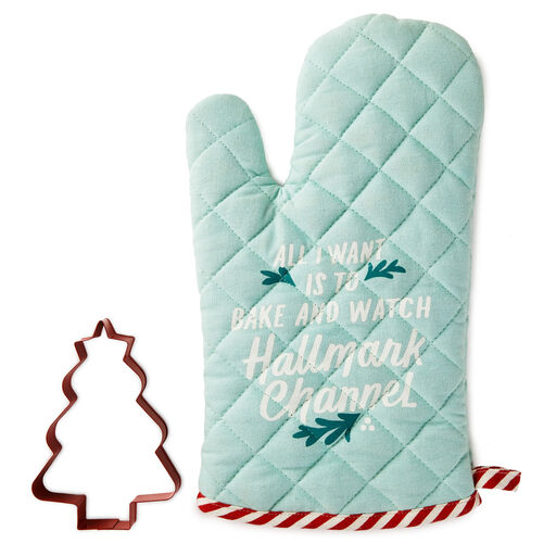 Hallmark Channel Bake and Watch Oven Mitt and Cookie Cutter, Set of 2, 