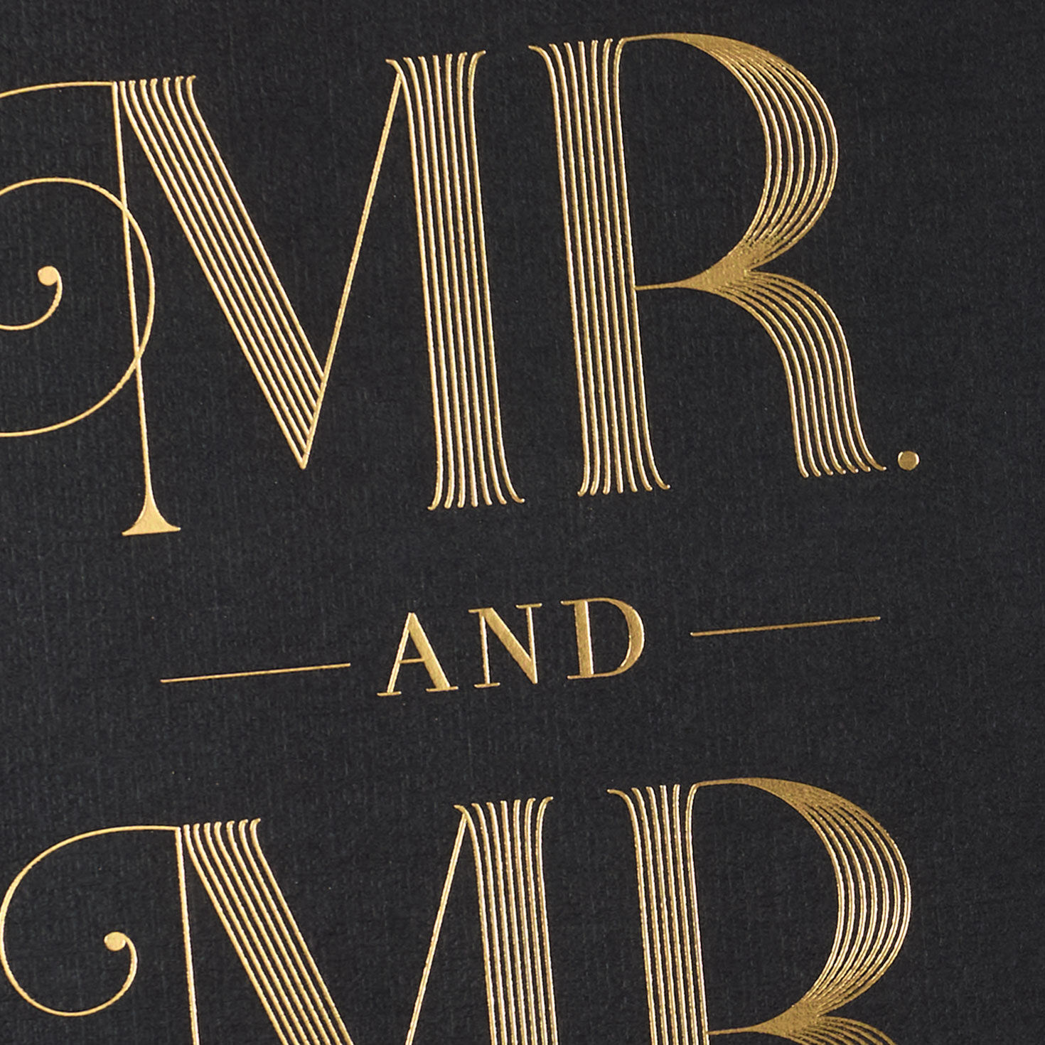Black and Gold Gay Wedding Card Card Front Detail image number 4
