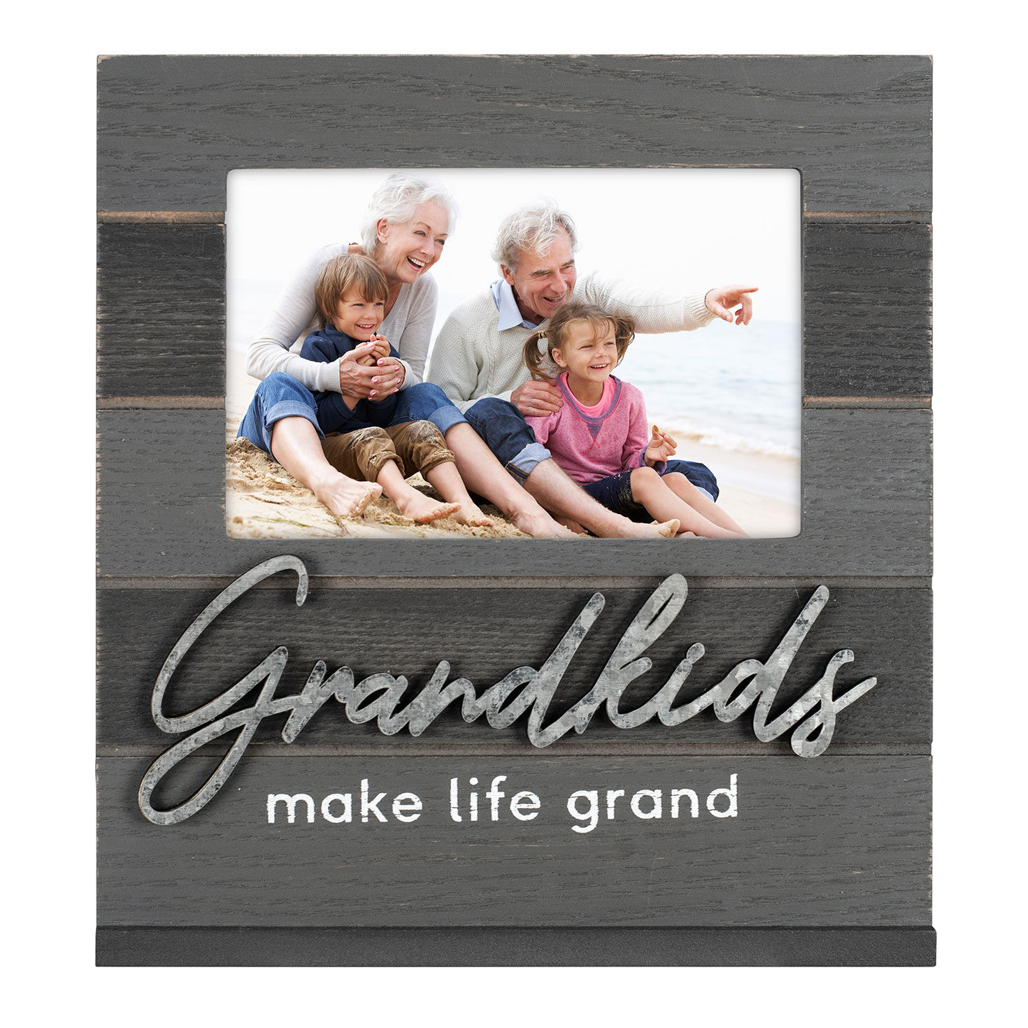 GRANDKIDS Black Wooden Photo Picture Frame Holds 4 x 6 Photo Grandparents Gift