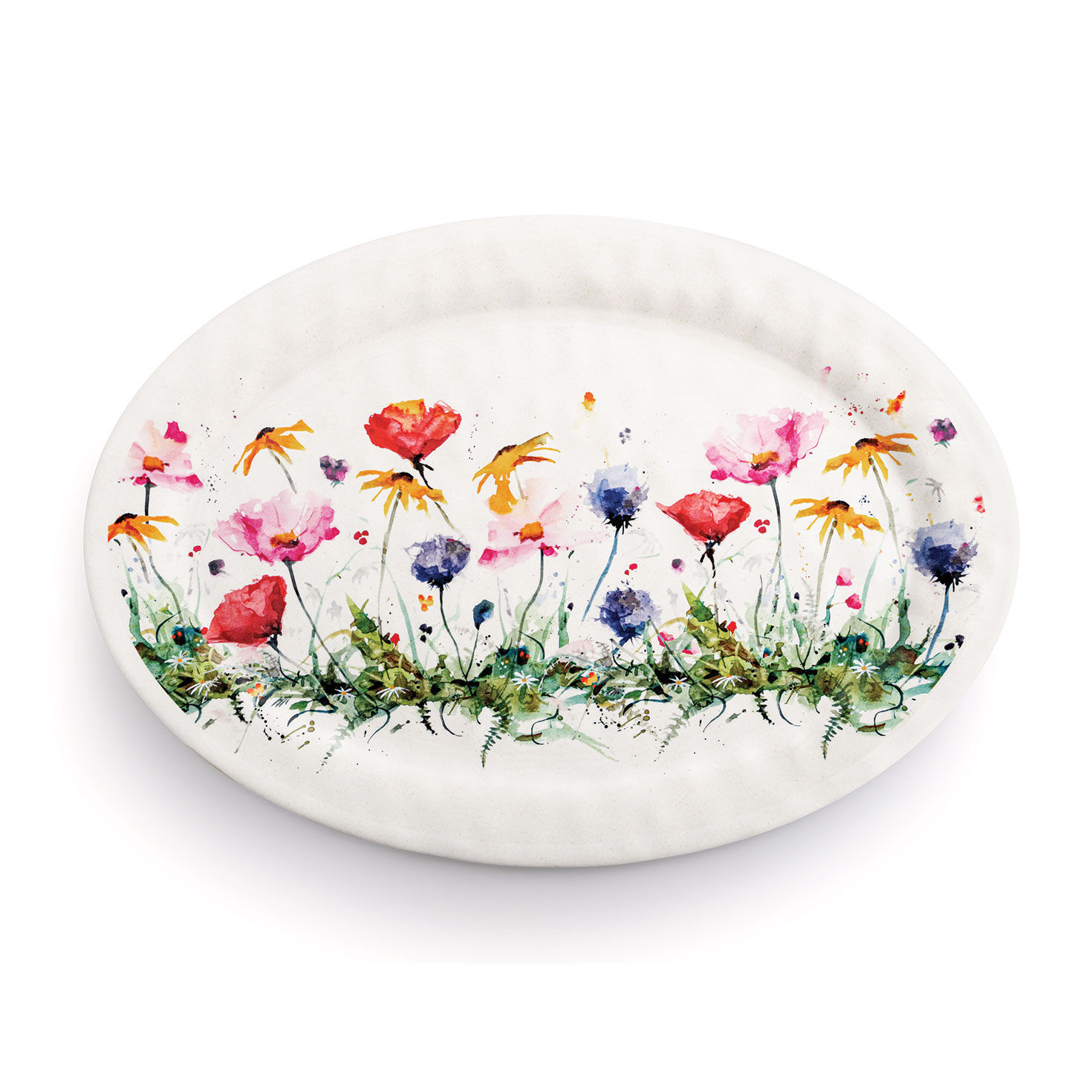 Demdaco Wildflowers Large Melamine Oval Platter Serveware Hallmark