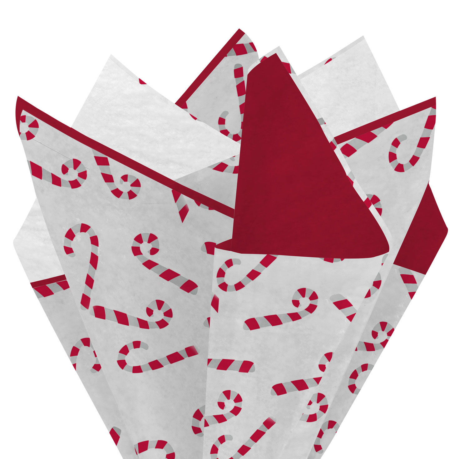 Candy Canes/Red/White 3-Pack Christmas Tissue Paper fanned image number 2