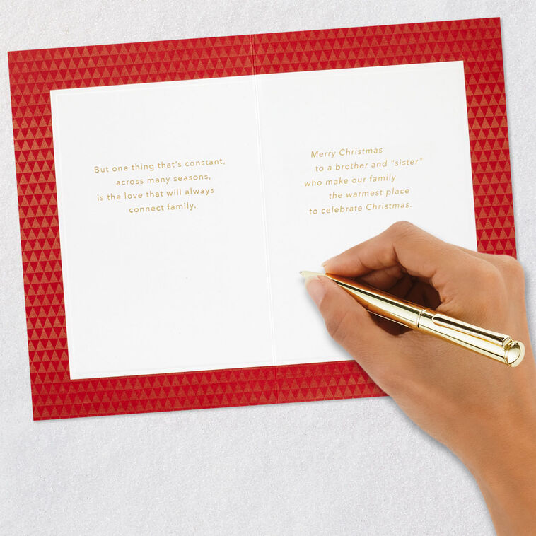 Tree and Gifts Christmas Card for Brother and Sister-in-Law signing card image number 7