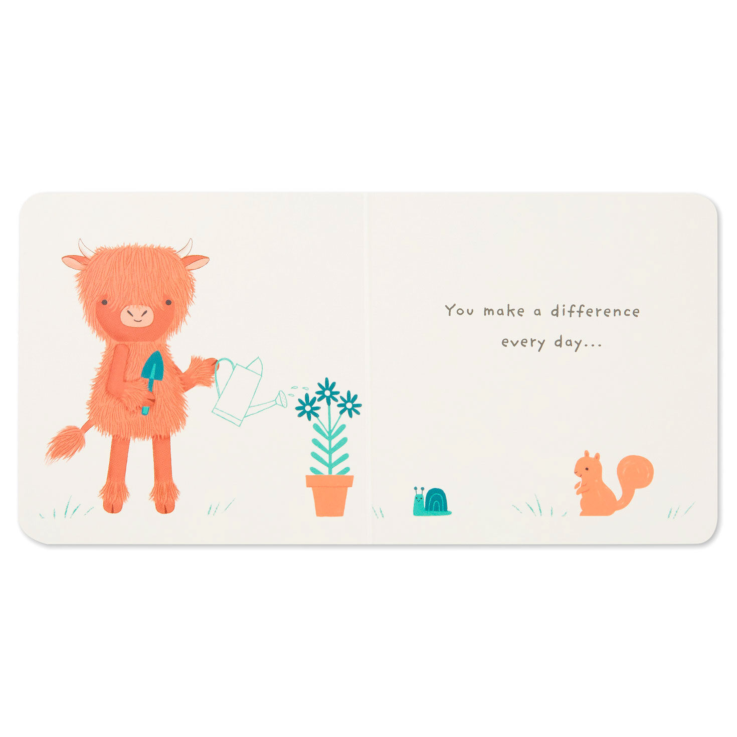 MopTops Highland Cow Stuffed Animal With You Make a Difference Board Book, , large image number 6