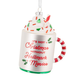 Hallmark Channel Festive Mug Glass Hallmark Ornament