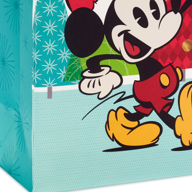 Disney Vintage Mickey Mouse Medium Christmas Gift Bag Base/Side Detail image number 5