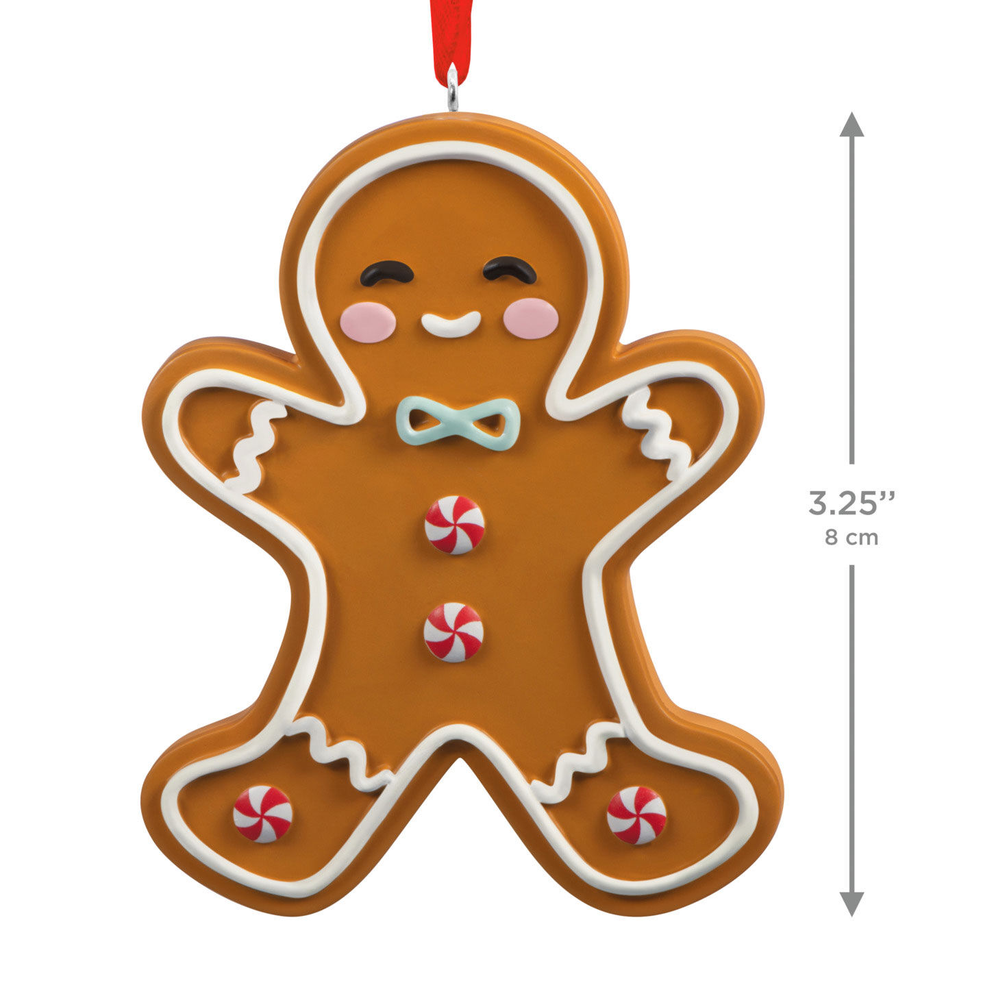 Gingerbread Man Cookie Christmas Ornament measurement image number 3