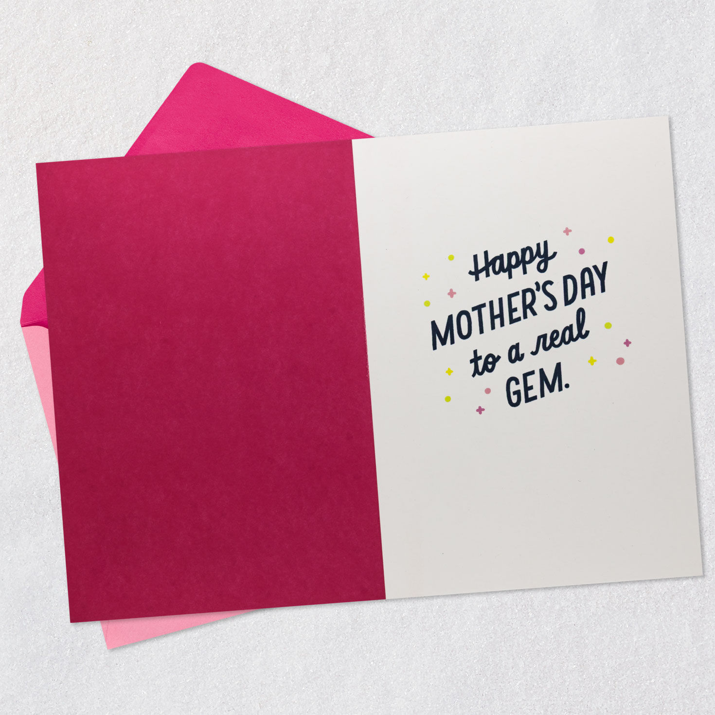 Pink and Lime Green Gems Mother's Day Card Open card with envelope image number 3