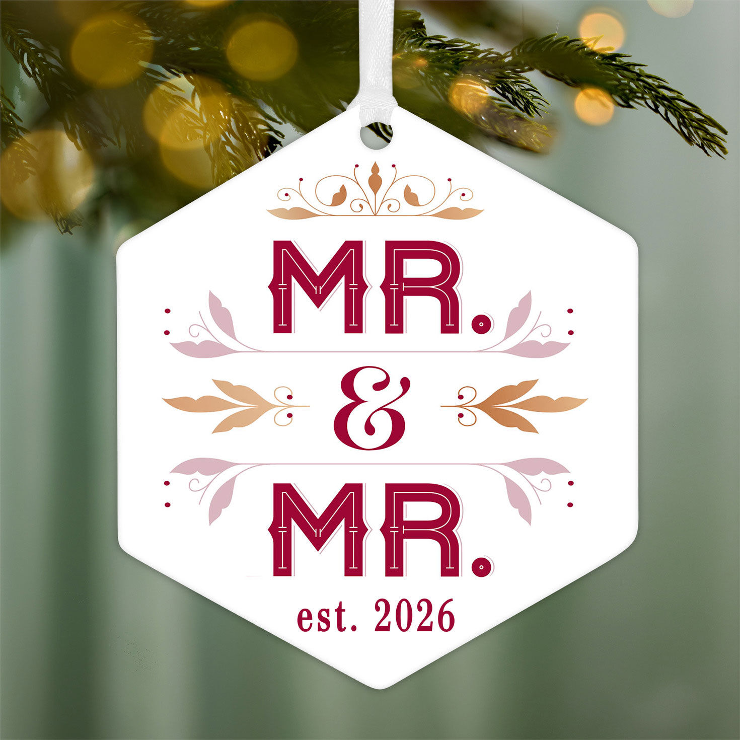 Mr. & Mr. Metal Personalized Ornament, Custom Text for only USD 17.99 | Hallmark