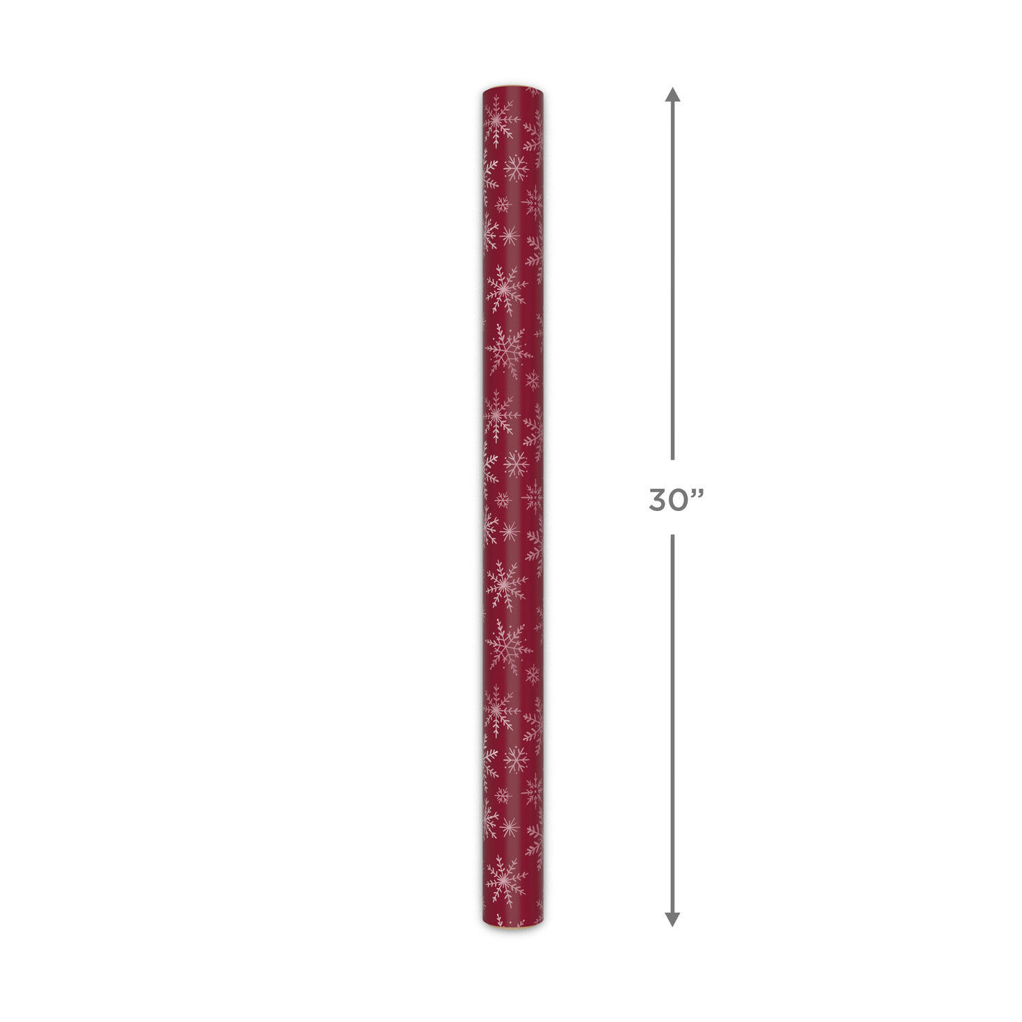 Snowflakes on Red Christmas Wrapping Paper Roll Measurement image number 5