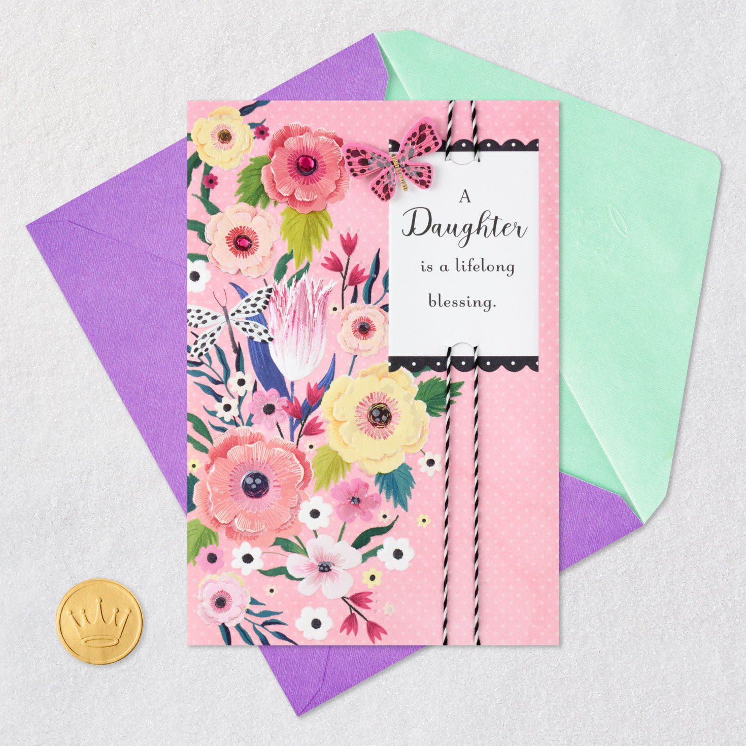 Butterfly and Flowers Daughter Mother's Day Card  image number 6